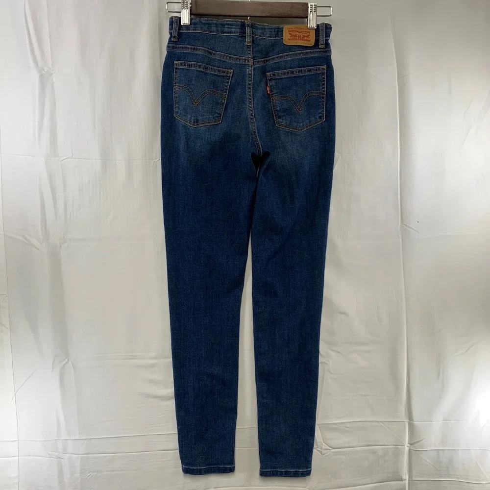 Levi's 720 High Rise Super Skinny Jeans Girls 14 Blue Dark Wash Adjustable Waist